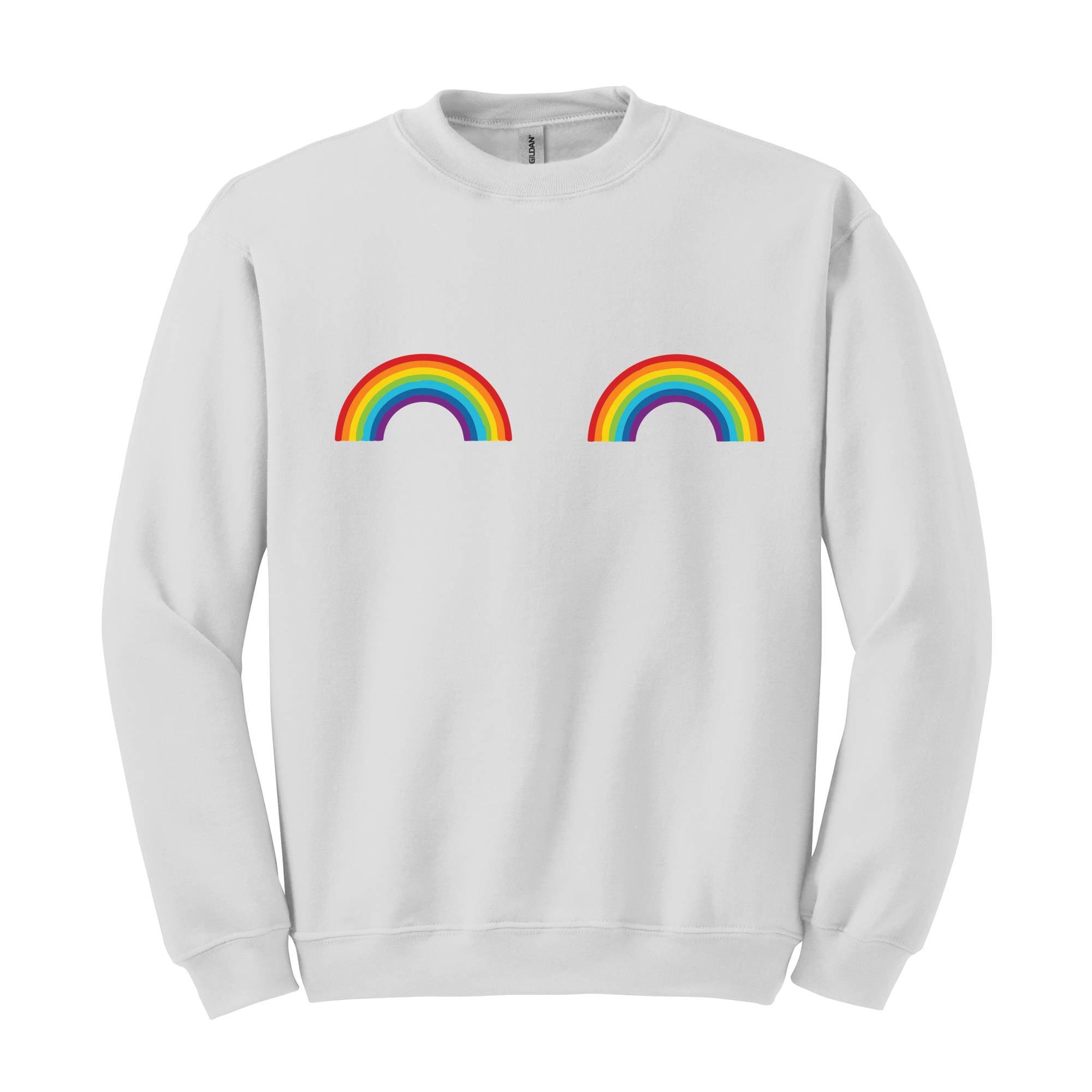 Rainbow boobs Sweatshirt, Cute boobs Crewneck, Breast Boobs Sweatshirt, Free the Nipple Sweatshirt, Gay Pride Sweatshirt, LGBT Crewneck