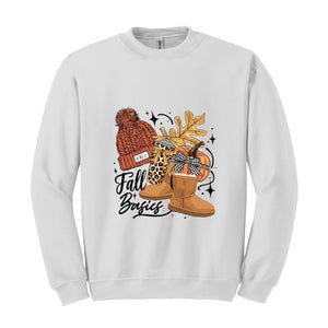 Fall Basics Crewneck Sweatshirt, Coquette Pumpkin Festival Cozy Shirt Sweater, Happy Fall Y’all, Fall Lover Shirt