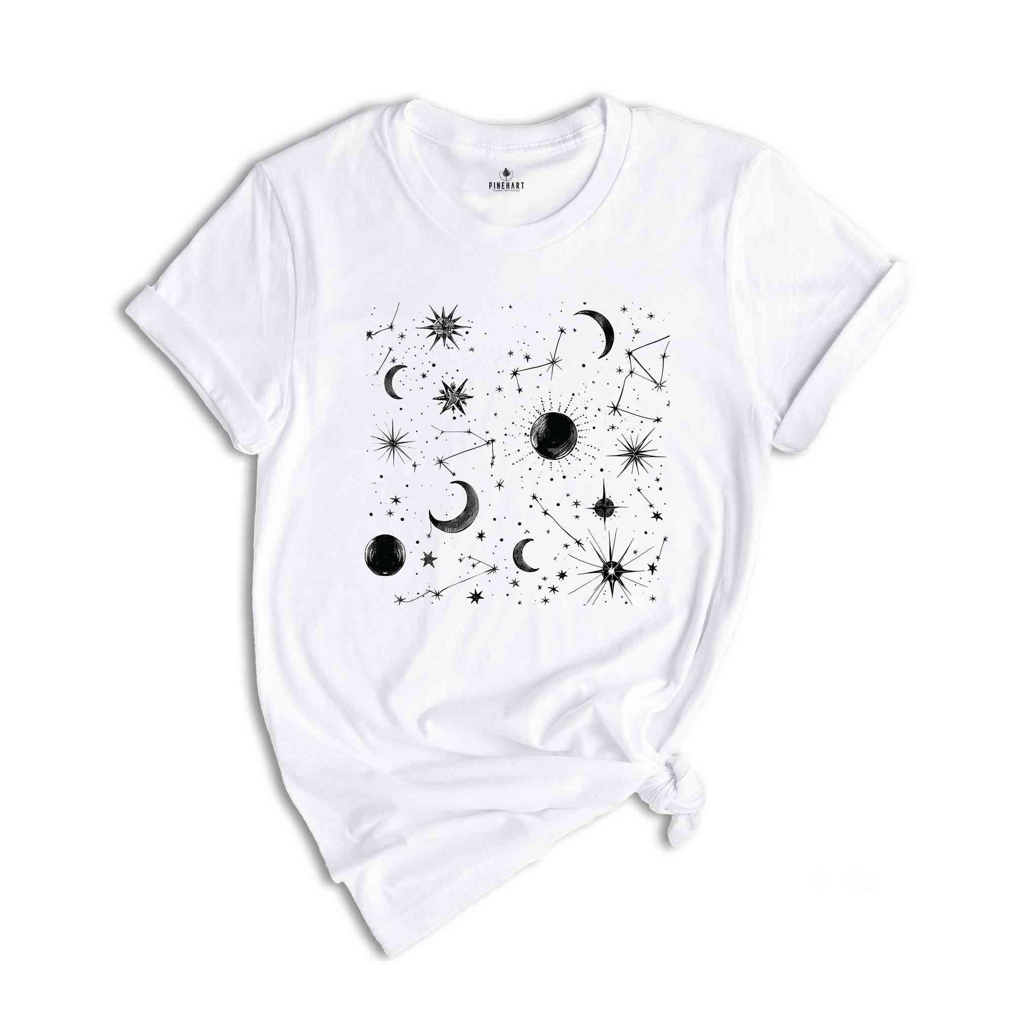 Celestial Shirt, Stars Shirt, Spiritual Shirt, Aesthetic Shirt, Moon Tee, Space Shirt, Astronomy Lovers Shirt