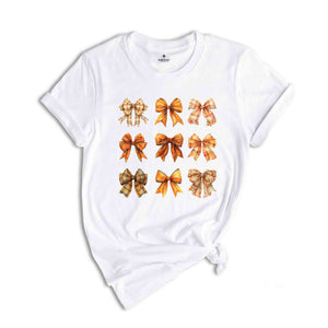 Fall Bows Shirt, Retro Fall Shirt, Pumpkin Bows Shirt, Fall Shirt, Halloween Shirt, Fall Coquette Shirt, Bows Shirt, Coquette Shirt