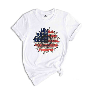 American Sunflower Shirt, 4th Of July Shirt, USA Shirt, Patriotic Shirt, Independence Day Shirt, Red White And Blue, Fourth Of July