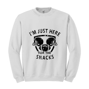 I'm Just Here For The Snacks Sweatshirt, Game Day Sweater, Football Season Sweatshirt, Football Fan Gifts, Sunday Game Apparel