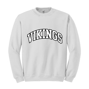 Vikings Football Team Sweatshirt, Go Vikings Sweatshirt, Leopard Go Vikings Tee, Vikings Mascot Sweatshirt, Vikings Cheer Tee