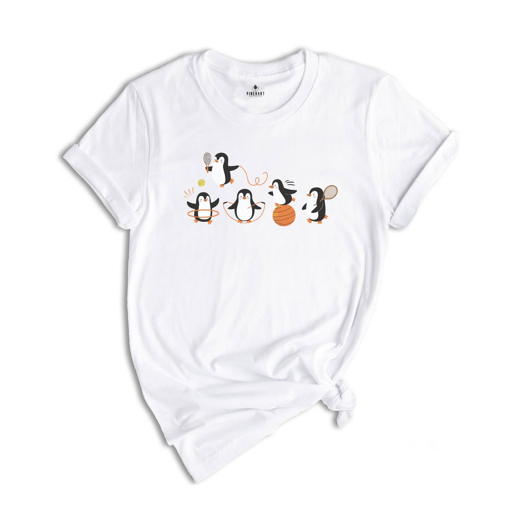 Cute Funny Penguins Doing Sports Vintage Shirt, Penguin Lover Penguin Awareness Day, Cute Animal Birthday Gift