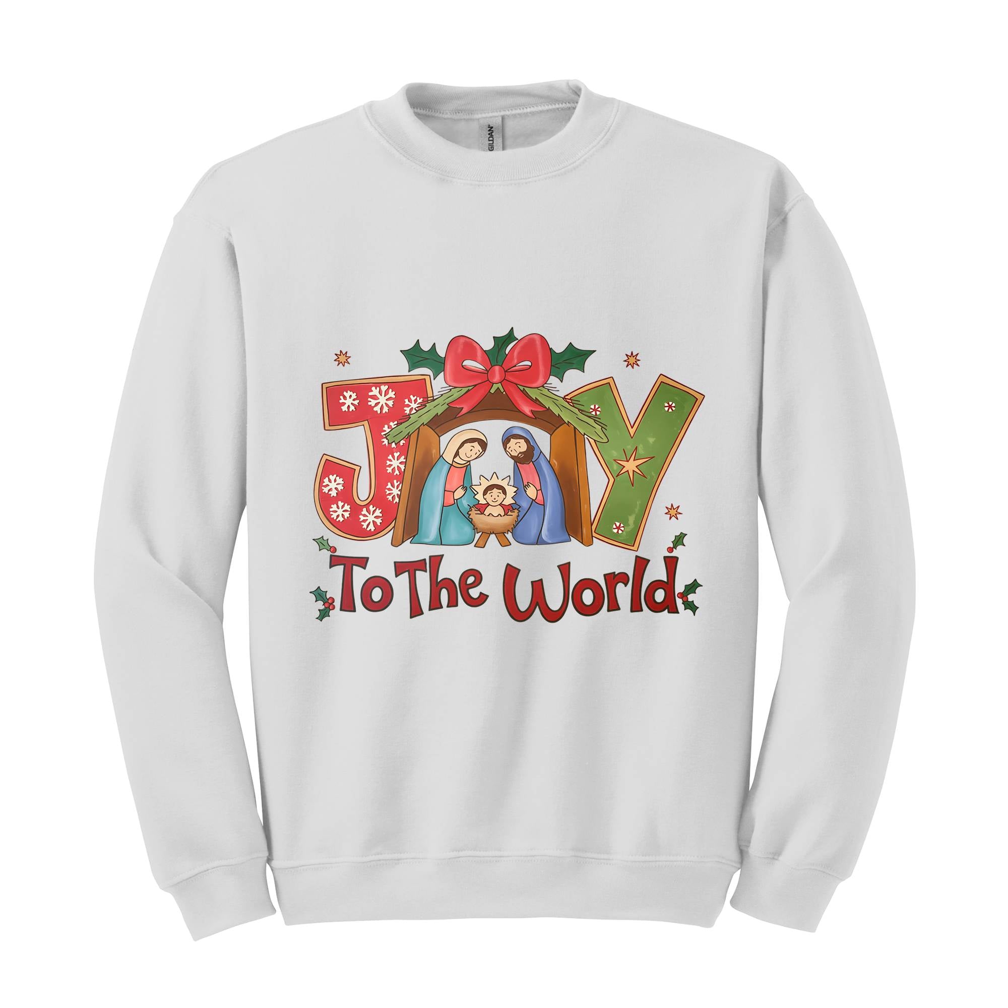 Joy To The World Sweatshirt, Christian Christmas Sweater, Cute Xmas Hoodie, Retro Christmas Nativity Scene Sweater, Christmas Gifts