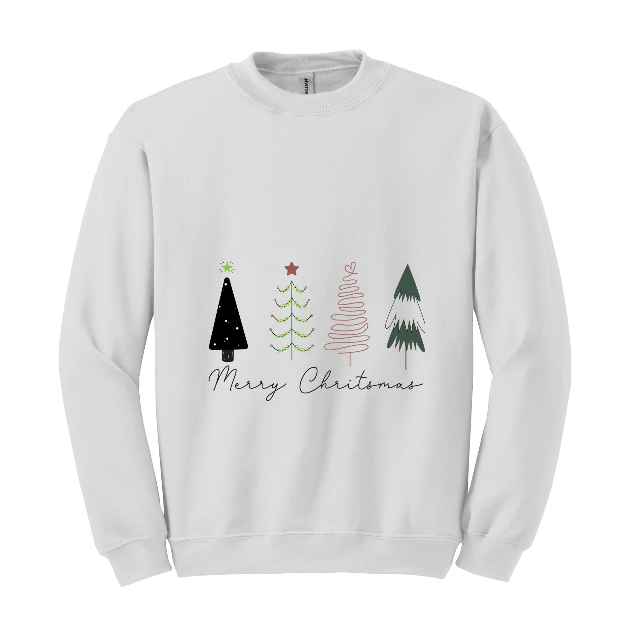 Merry Christmas Sweatshirt, Christmas Trees Shirt, Christmas Tee, Christmas Sweatshirt, Cute trees Christmas Shirt,, Christmas Tree