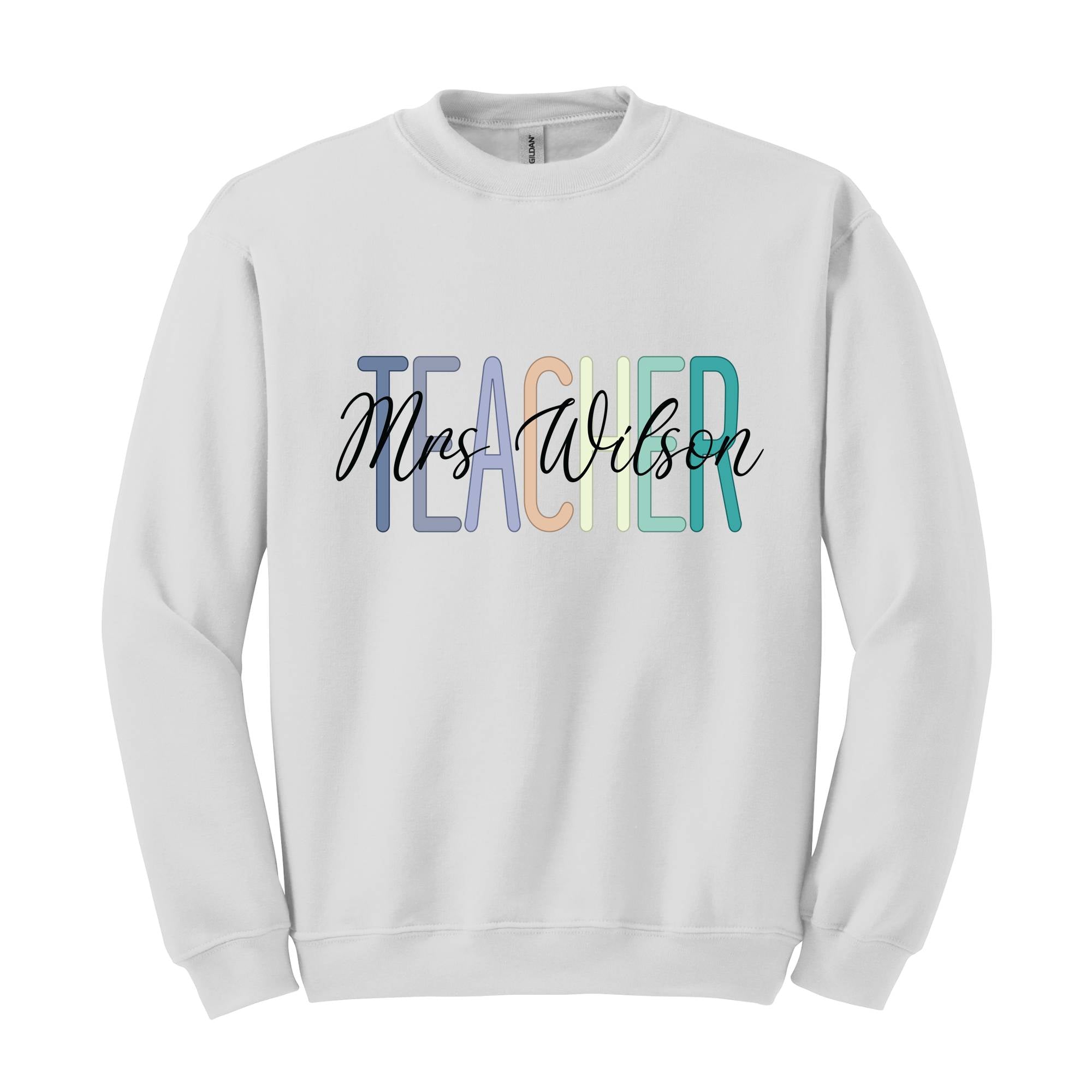 Teacher Name Custom Sweatshirt, Custom Teacher Sweatshirt, Teacher Mrs Sweatshirt, Teacher Appreciation Gift, Retro Teacher Sweatshirt