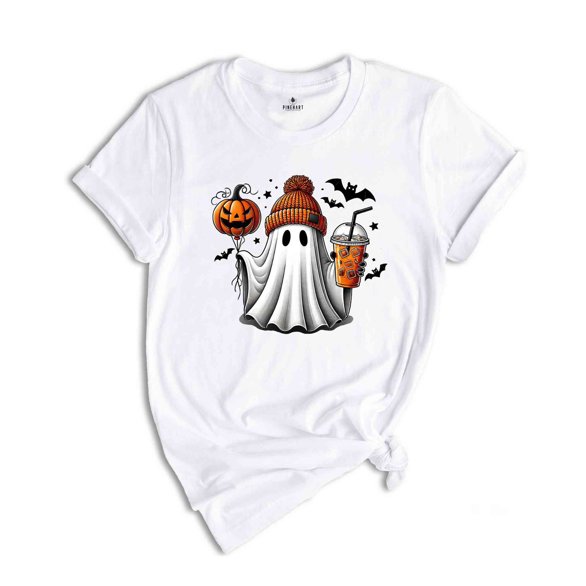 Ghost Coffee Halloween Shirt, Coffee Shirt, Pumpkin Shirt, Pumpkin Head, Boo Shirt, Spooky Season Shirt, Halloween Gift, Cute Halloween