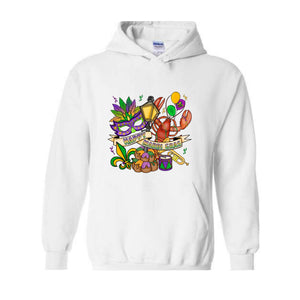 Mardi Gras Theme Sweatshirt, Festival Ready Hoodie, Colorful Carnival Sweater, Party Wear, Mardi Gift