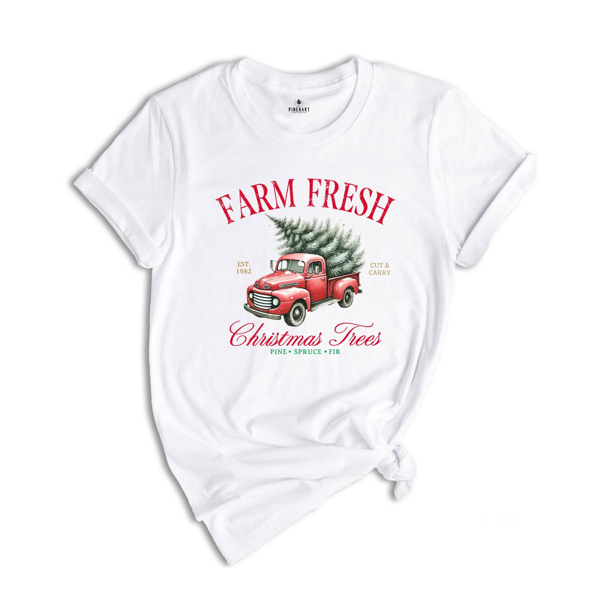 Farm Fresh Christmas Shirt, Holiday Shirt, Cute Christmas Shirt, Christmas Trees Holiday Shirt, Christmas Truck Shirt