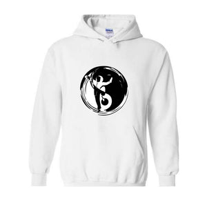 Yin Yang Hooded Sweatshirt, Ying Yang Symbol, Japanese Philosophy, Cozy Winter Apparel, Street Style