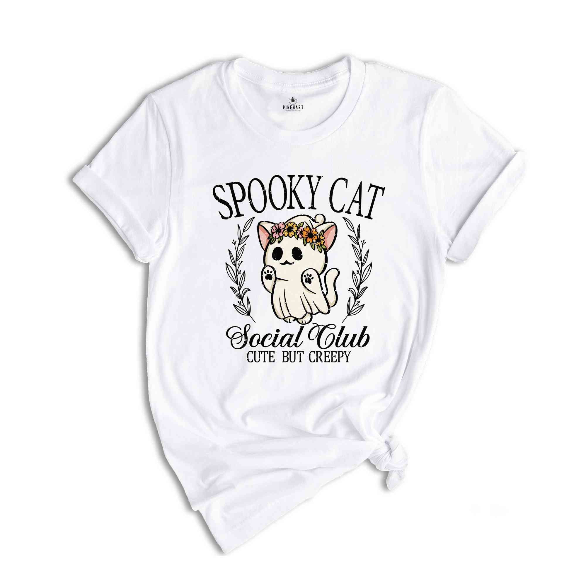 Spooky Cat Social Club Cute But Creepy Shirt, Halloween Cat Shirt, Retro Cat Shirt, Retro Halloween Shirt, Cat Social Club Shirt