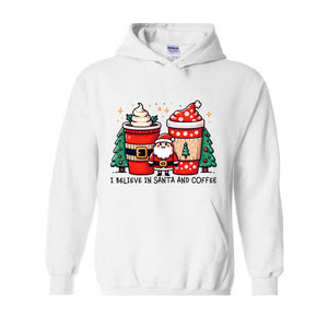 I Believe In Santa And Coffee Sweatshirt, Christmas Sweatshirt, Christmas Gifts, Christmas Party, Santa Claus Sweatshirt