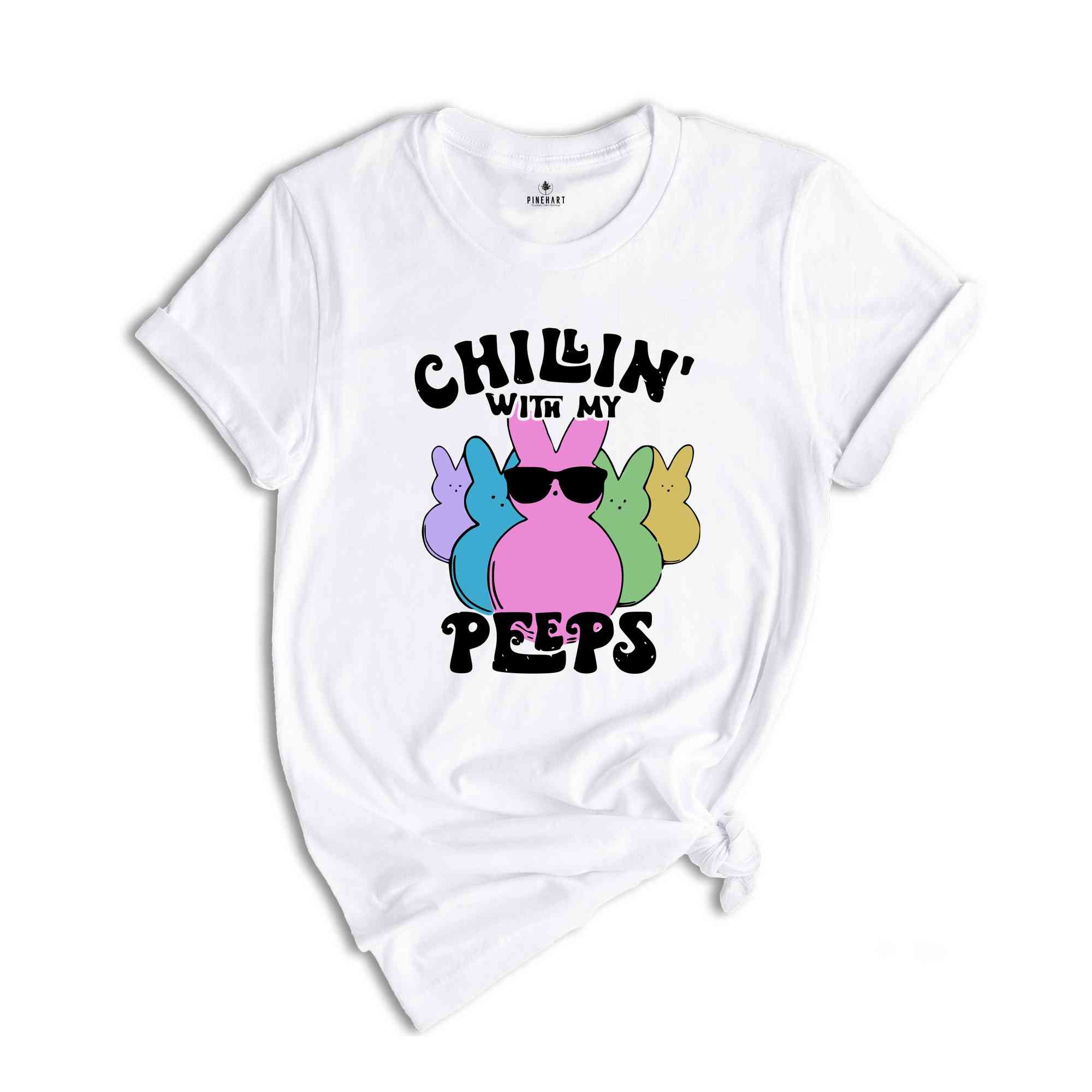 Chillin’ With My Peeps Shirt, Retro Easter Shirt, Easter Shirt, Cute Easter Shirt, Bunny Shirt, Easter 2024 shirt, Trendy Easter