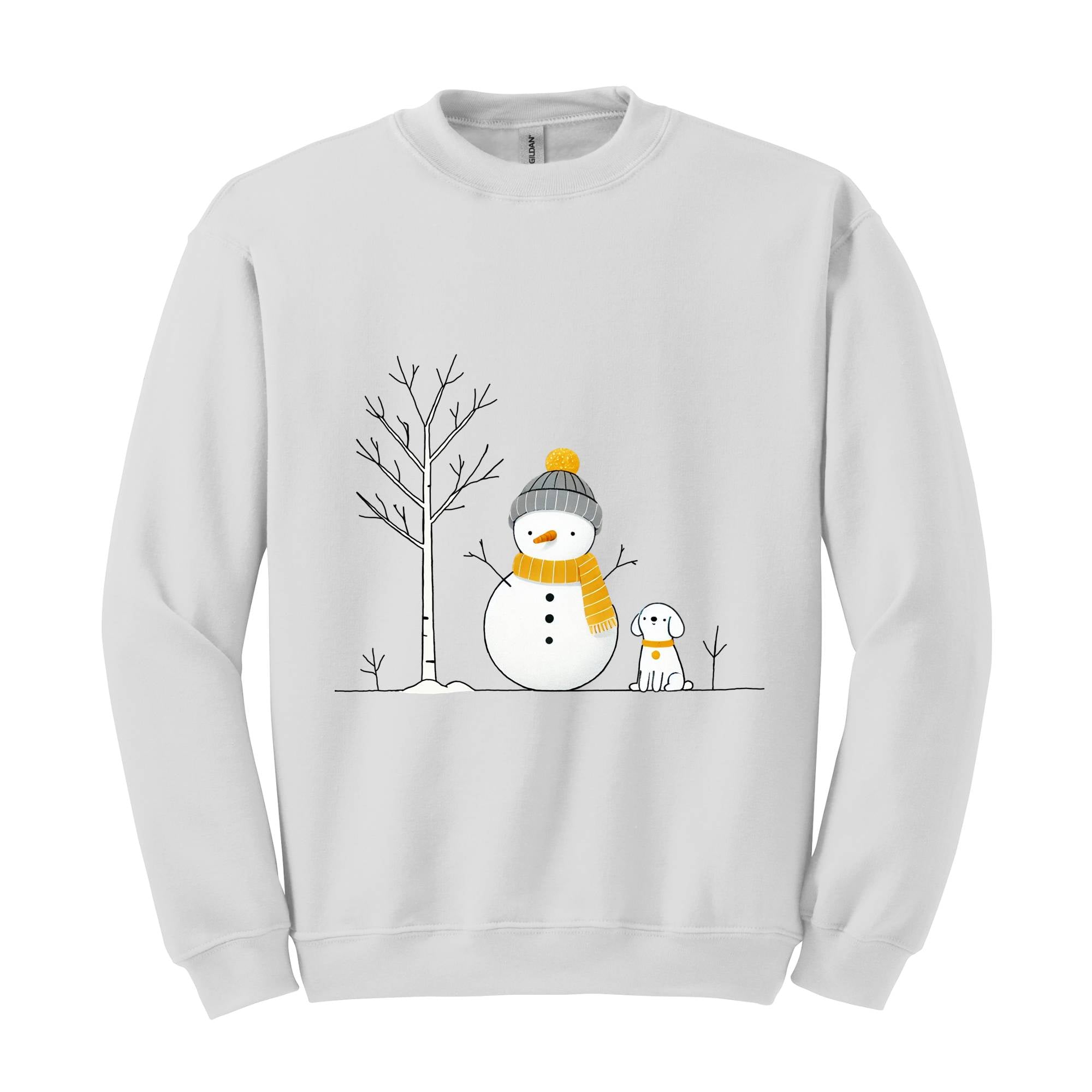 Christmas Snowman And Dog Sweatshirt, Christmas Tree Sweatshirt, Snowman Sweatshirt, Dog Lover Christmas Sweatshirt, Christmas Sweatshirt