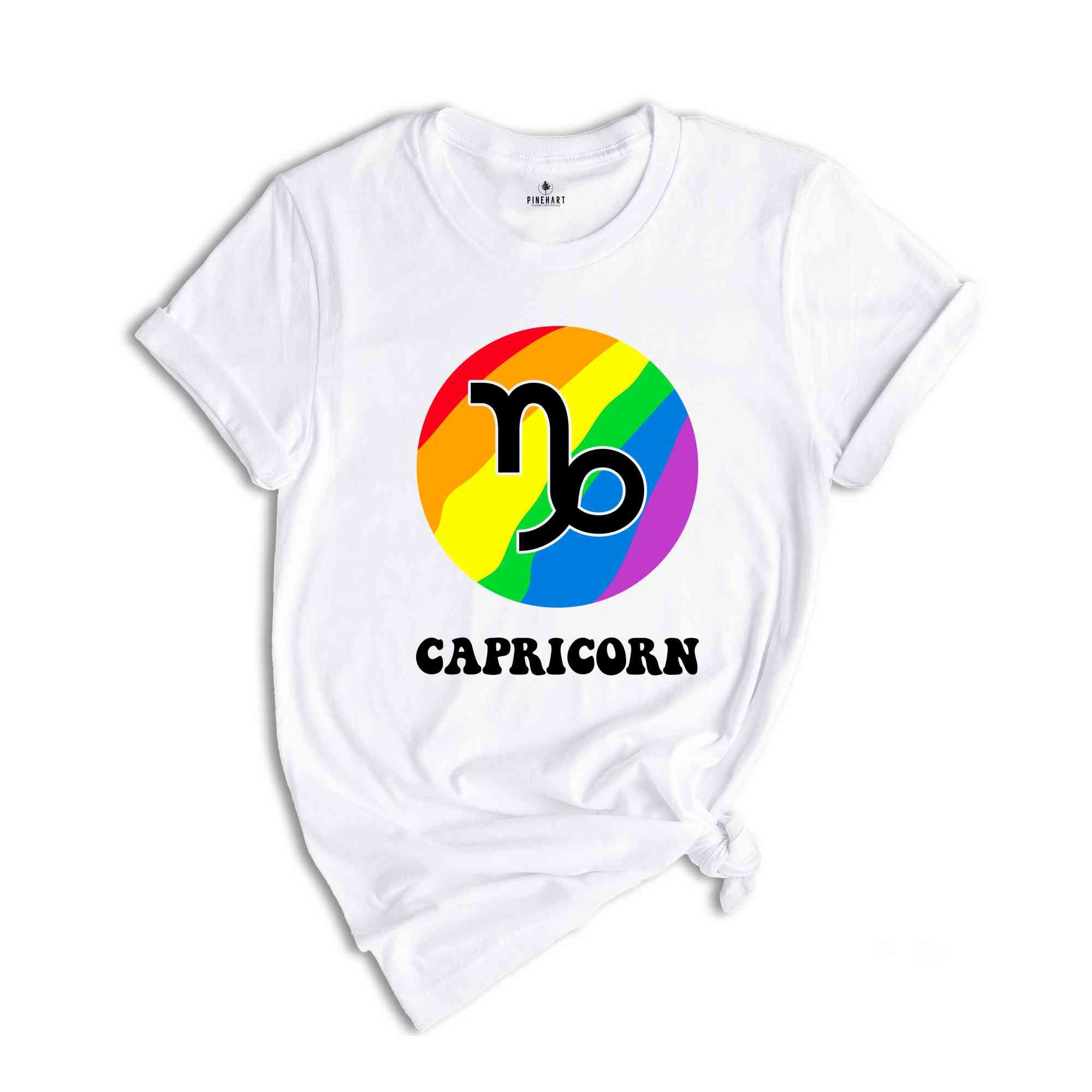 Capricorn LGBT Shirt, Zodiac Sign Shirt, Capricorn Birthday Shirt, LGBTQ Pride Shirt, Pride Month Shirt, Rainbow Shirt, Zodiac Tshirt