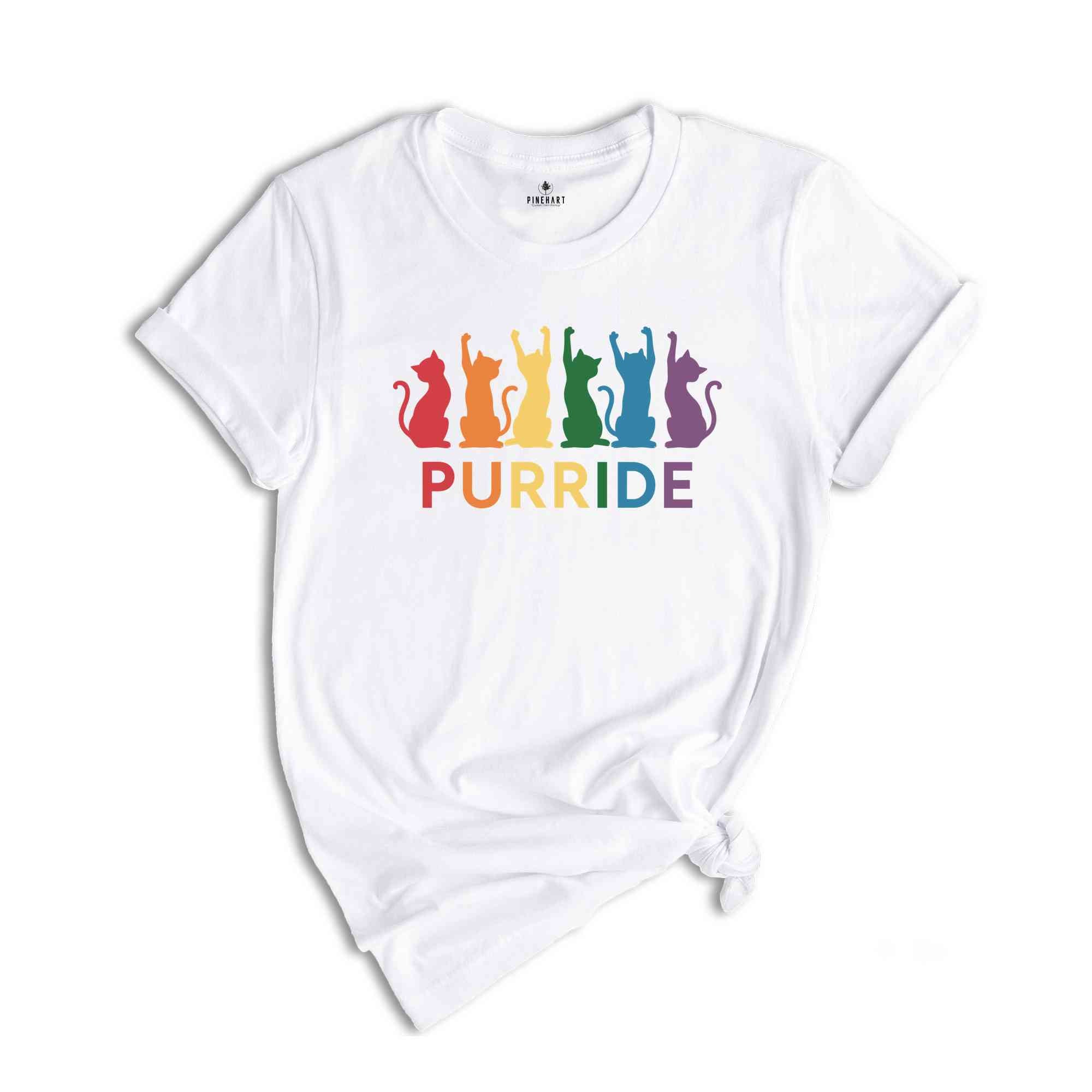 Purride Shirt, Cat Shirt, LGBT Flag Shirt, Gay Pride Shirt, LGBTQ Shirt, Rainbow Pride Shirt, Cat Lover Gift, Rainbow Cat Shirt