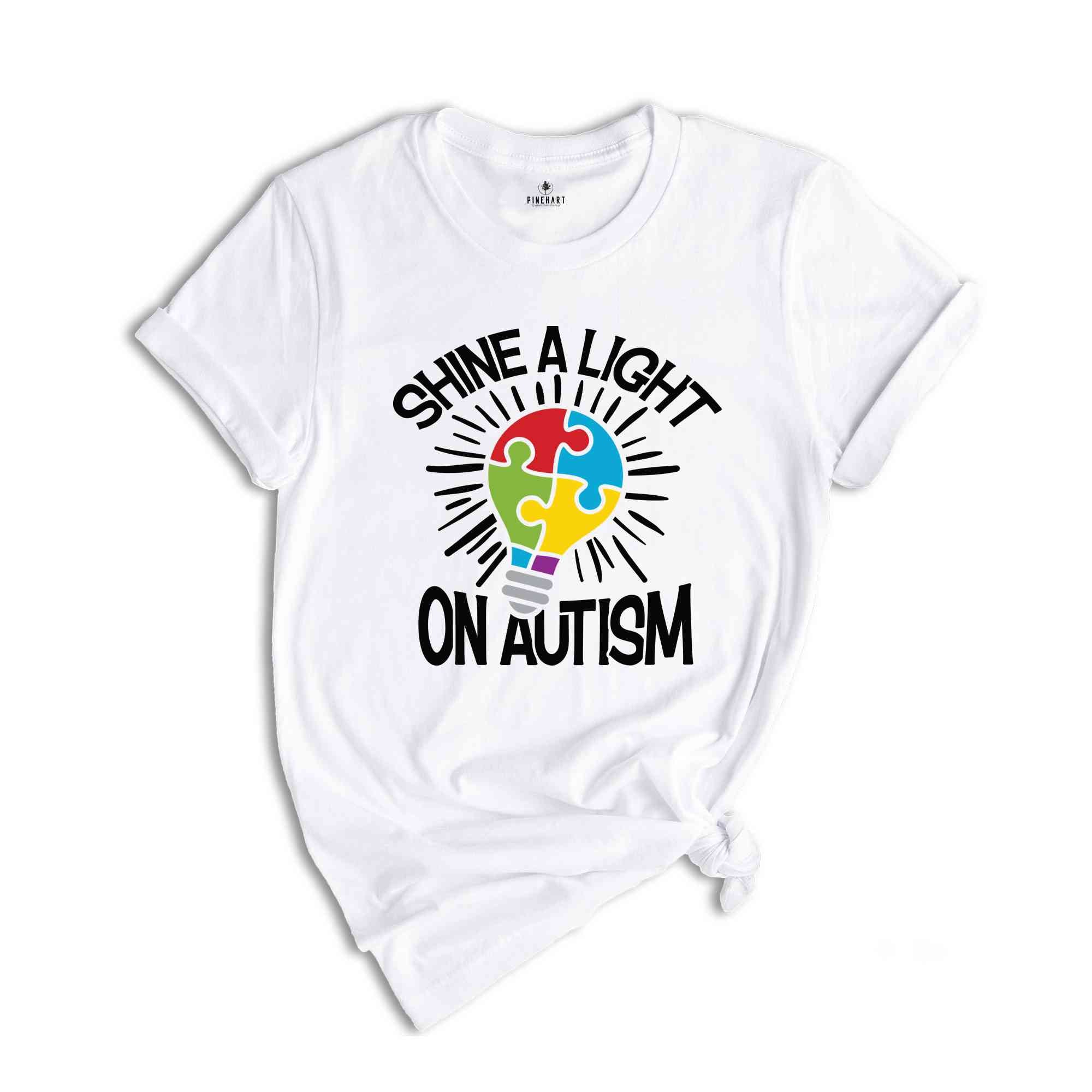 Shine A Light On Autism Shirt, Autism Light Shirt, Autism Puzzle Shirt, Autism Awareness Shirt, Autism Pride Shirt