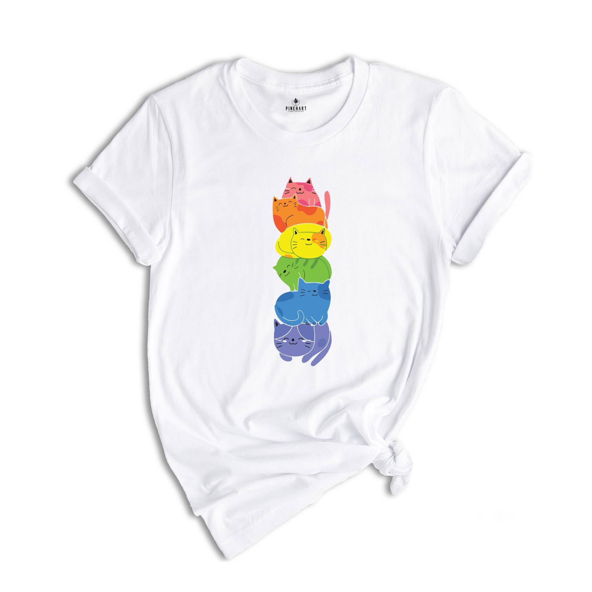 Purride Cat Shirt, LGBT Flag Shirt, Gay Pride Shirt, LGBTQ Shirt, Embroidery Rainbow Cat Shirt, Gay Shirt, Queer Cat Shirt