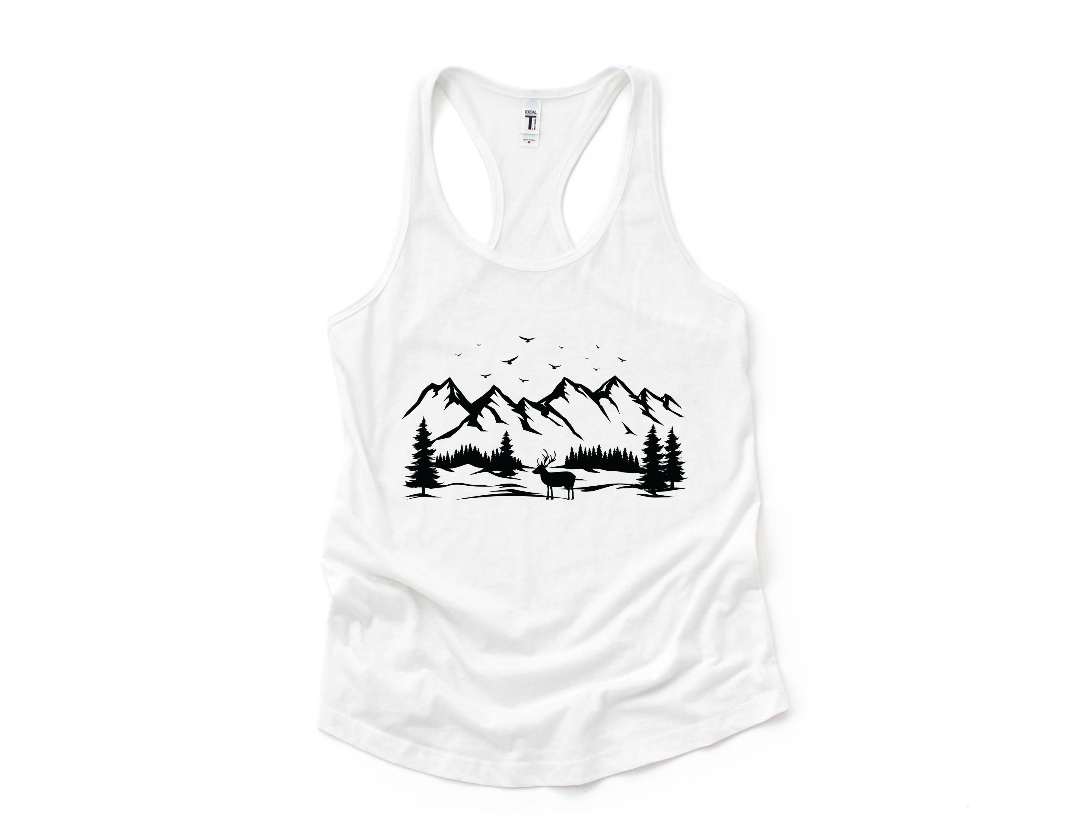 Deer Mountain,Tank Top,Hiking Tank Top,Deer Tank Top,Hippie Tank Top,Mountain Tank Top,Boho Tank Top,Camping Tank Top,Yoga Tank Top,Custom Tank Top,Exercise Tank Top,Camp Tank Top,Mountain Camp Tank