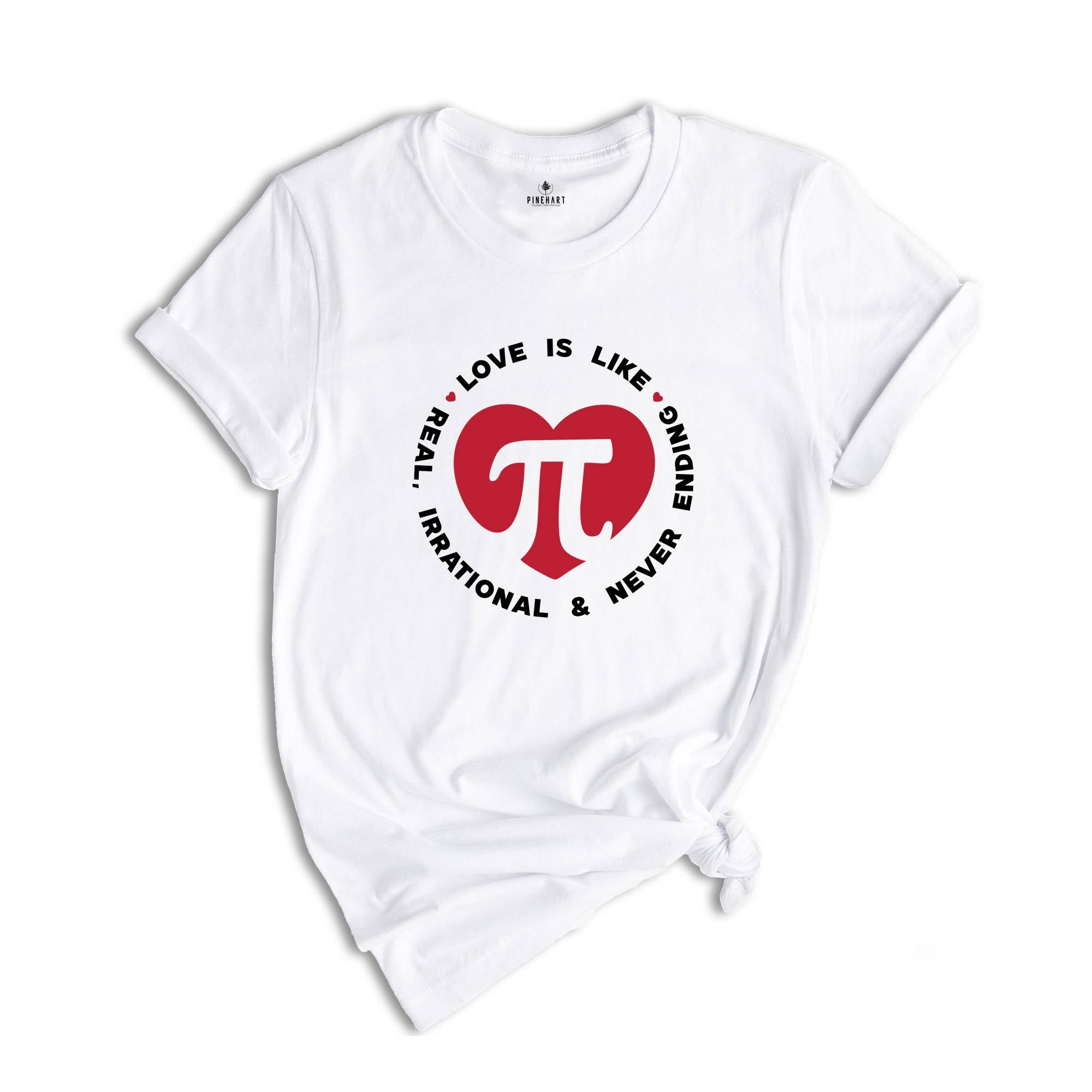 Pi Symbol Heart Shirt, Pi Symbol Math Teacher T-Shirt, Math Funny Tee, Funny Pi Day Shirts For Women, Math Lover Gift Shirts, School Shirt