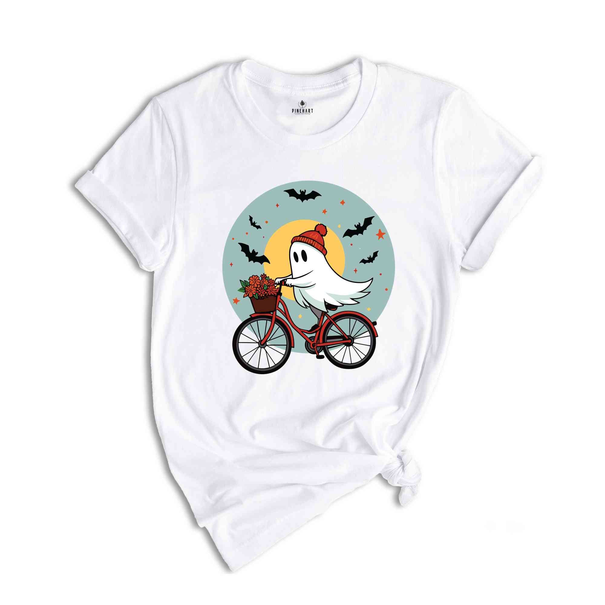 Ghost Bicycle Halloween Shirt, Halloween Ghost Shirt, Halloween Shirt, Fall Shirt, Halloween Party Shirt, Spooky Season Shirt, Spooky Shirt