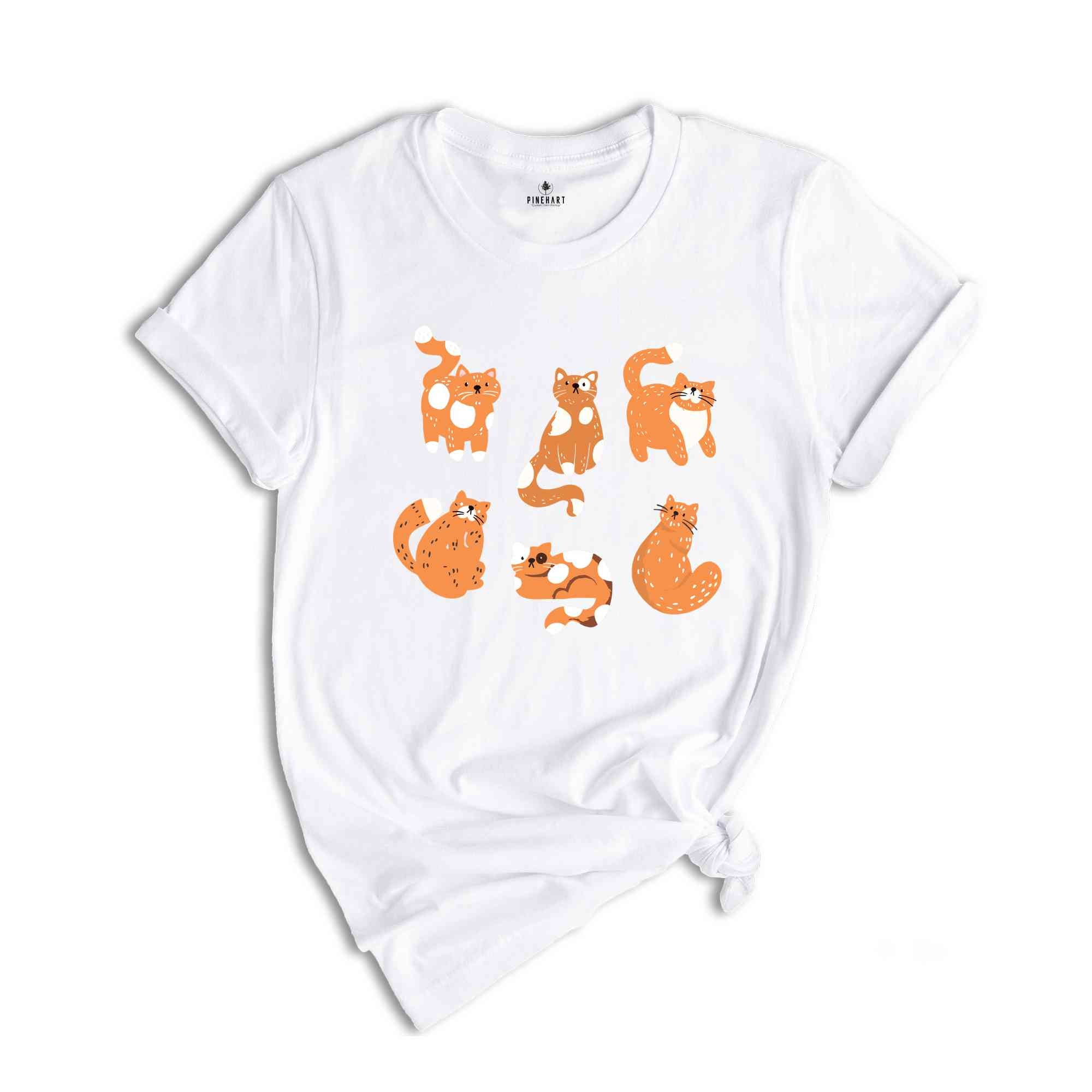 Cat Lovers Tee, Orange Cat Shirt, Gift For Cat Owner, Orange Tabby Cat Shirt, Cute Orange Cats T-shirt