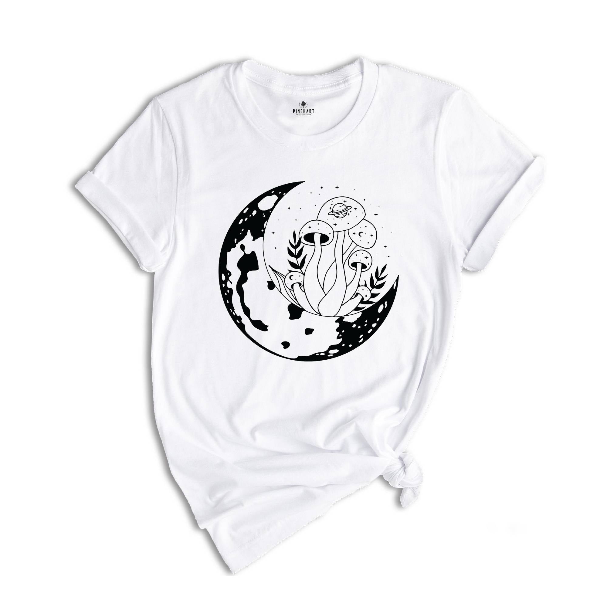 Mushroom Shirt, Witchy Mushroom Shirt, Mystical Mushroom T-shirt, Moon Phase Shirt, Moon with Magic Mushroom Shirt, Mushroom Tee Gift