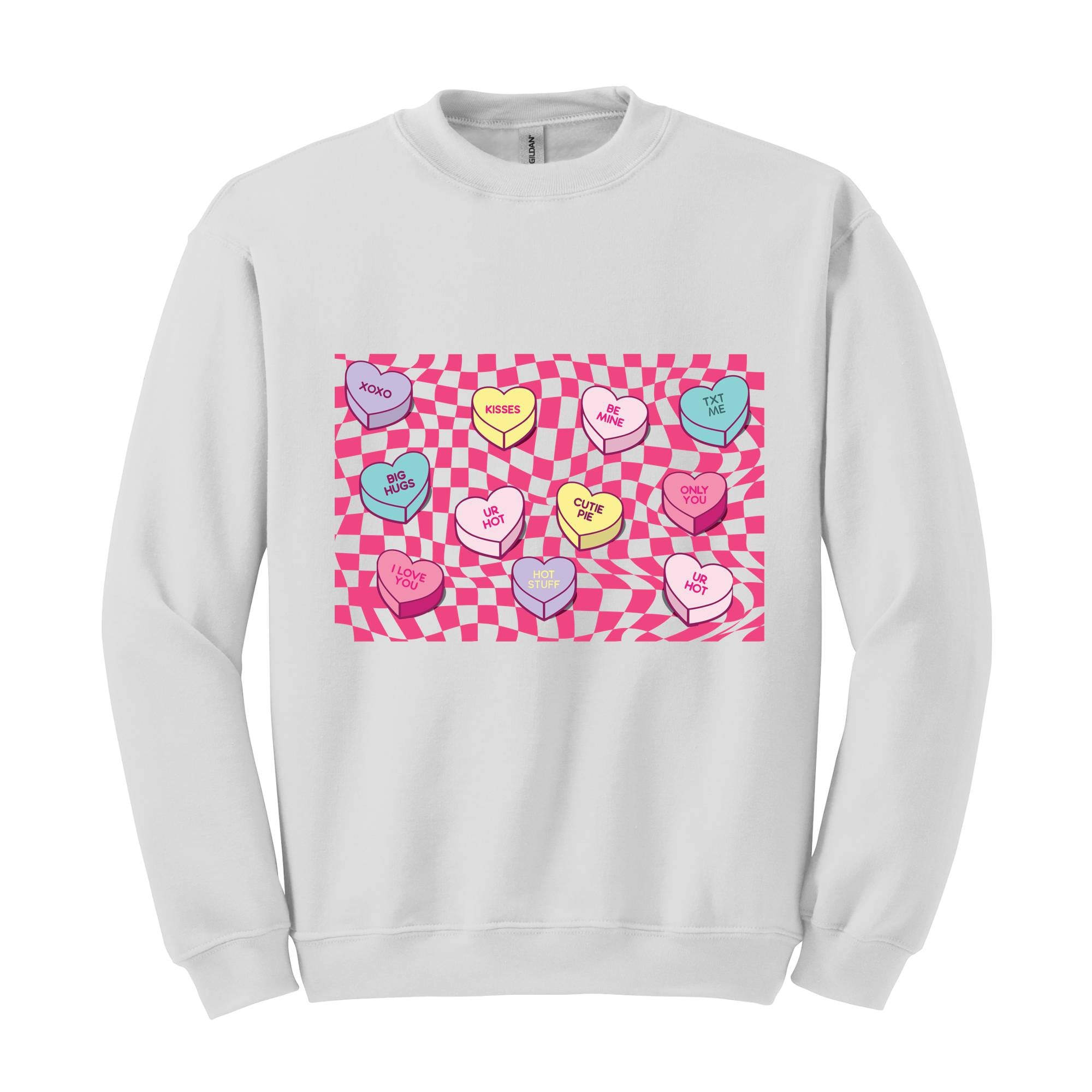 Valentines Conversation Hearts sweater,ValentineS Day Sweatshirt,Candy Hearts Sweatshirt,Conversation Hearts