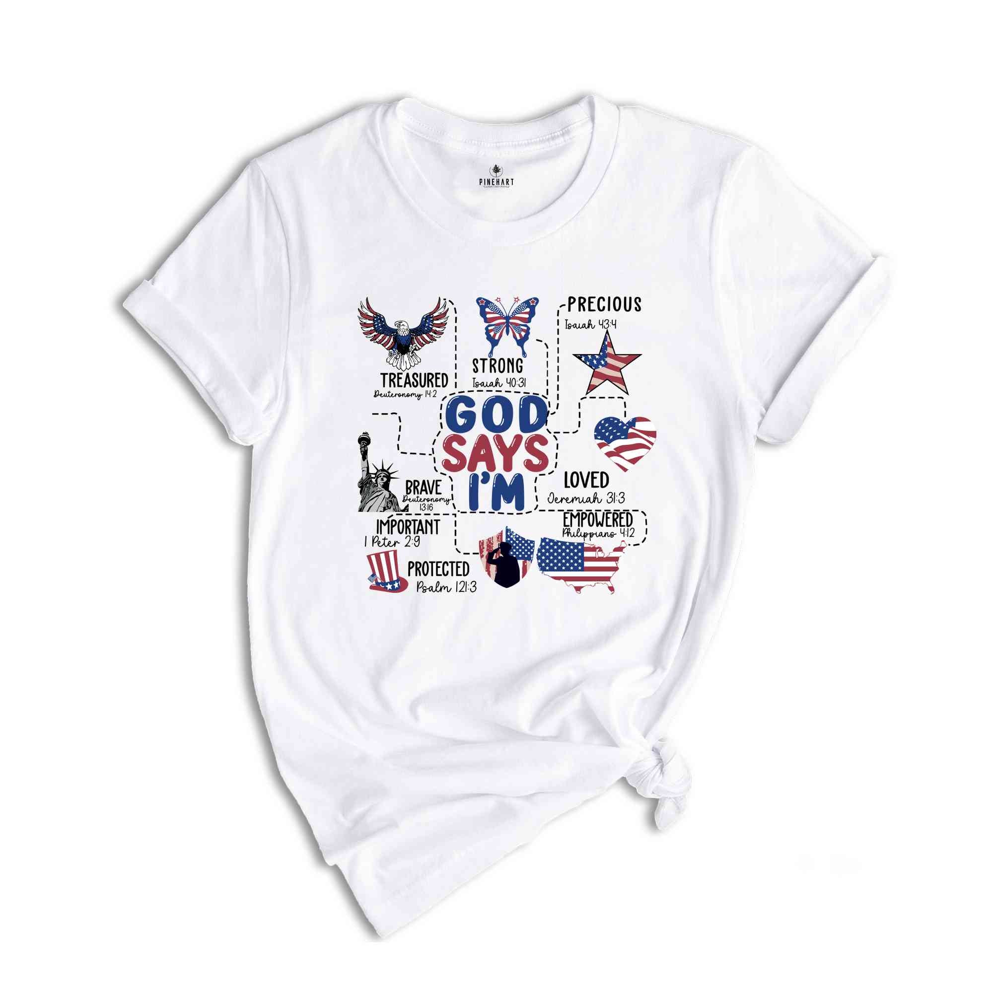 Coquette God Says I Am 4th of July Shirt, 4th of July Shirt, Christian Shirt , America Shirt, Blessed Shirt, Independence Day Tee