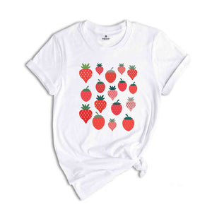 Strawberries Shirt, Strawberry Shirt, Garden Shirt, Fruits Shirt, Cute Strawberry Shirt, Botanical Shirt, Cottagecore Shirt