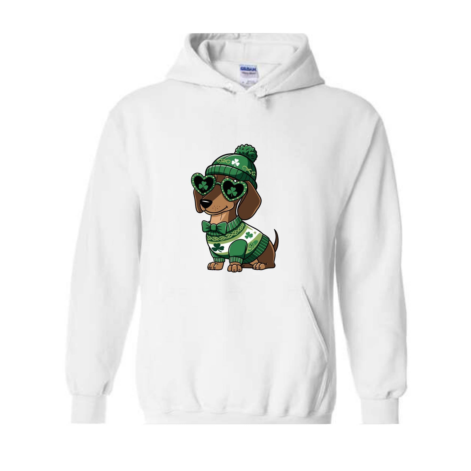 St Patrick's Day Dog Sweatshirt, Irish Hoodie, St Paddy's Day Hoodie, Patrick's Hoodie, Dog Mom Hoodie, Dachshund Dog Hoodie