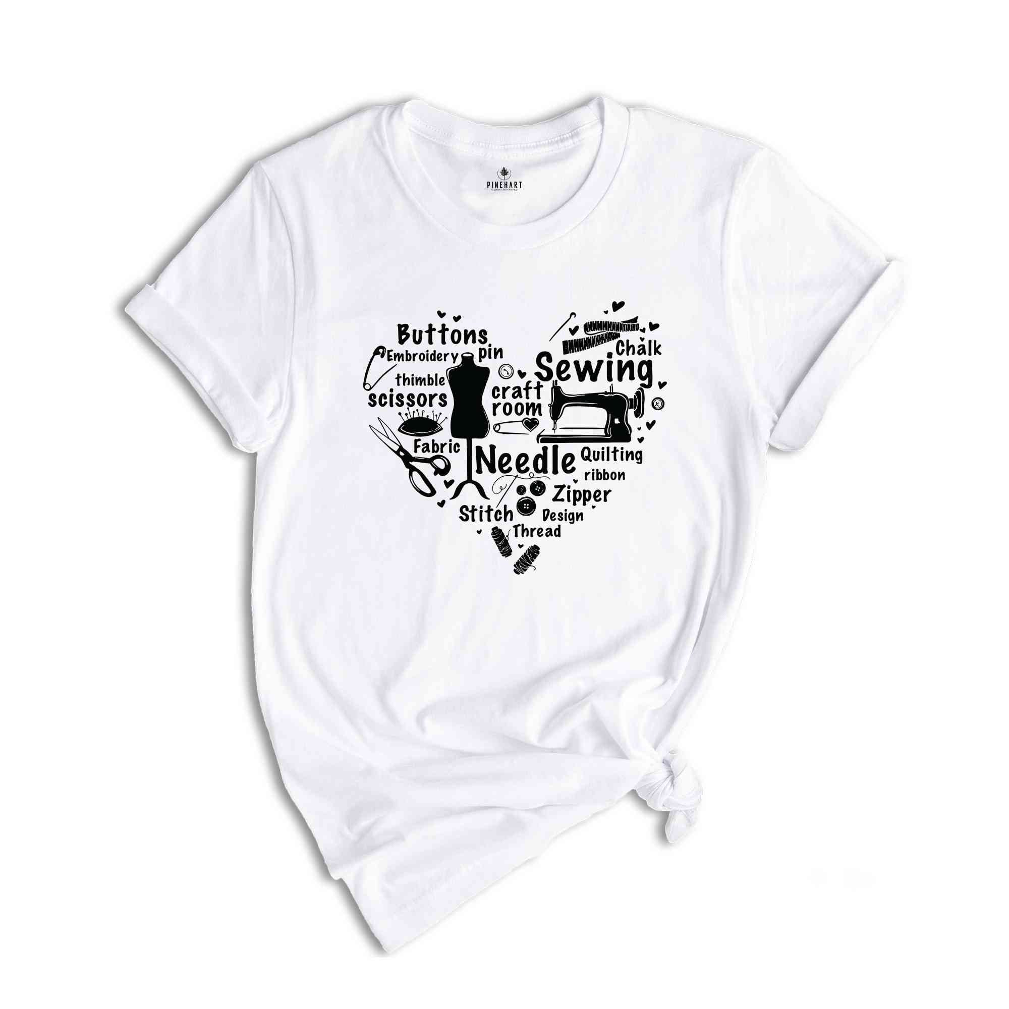 Sewing Heart Shirt, Sewing Machine Shirt, Mom Life Shirt, Craft Room Shirt, Sewing Cameo Shirt, Sewing Lover Shirt