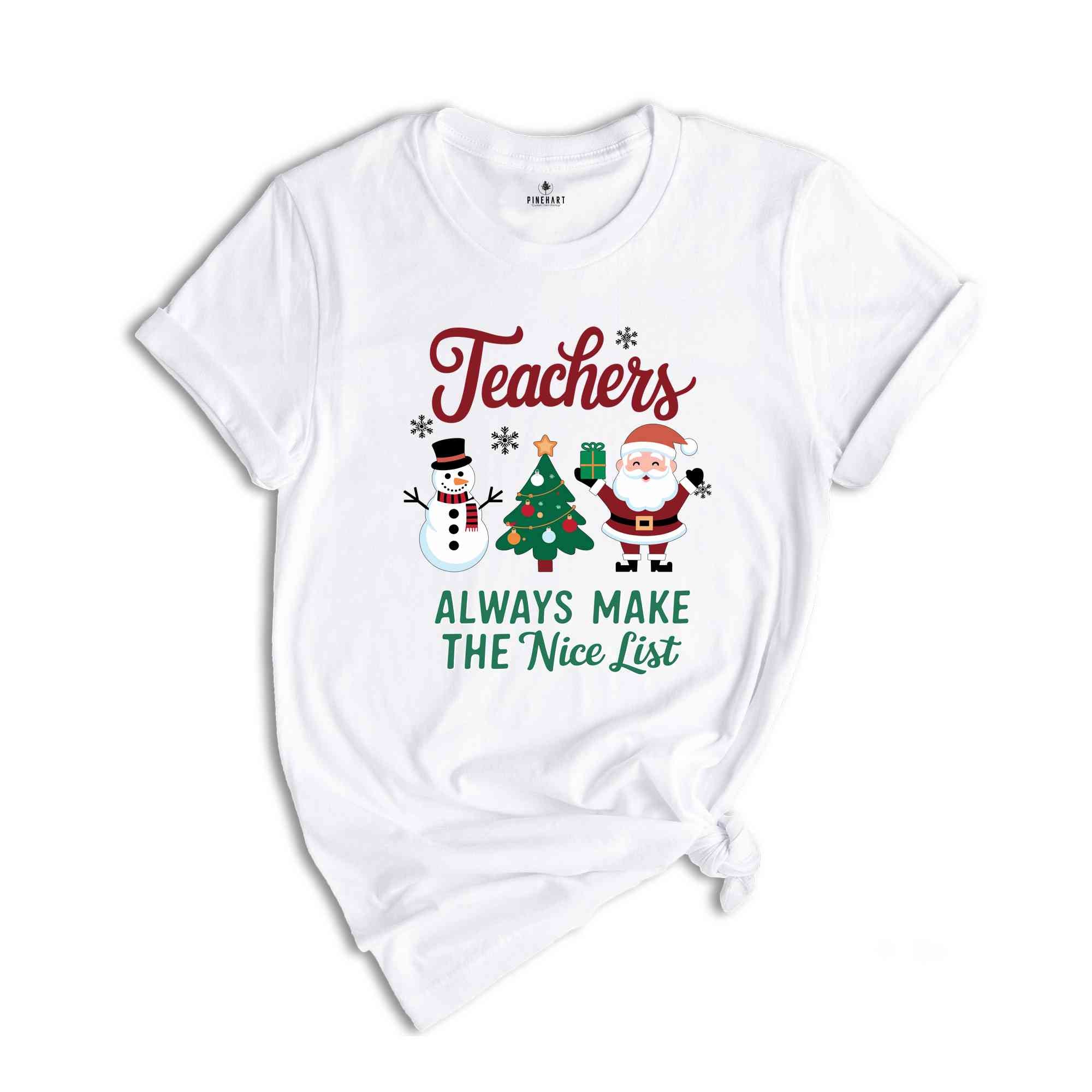 Teacher Always Make The Nice List Shirt, Christmas Teacher Shirt, Retro Santa Teacher Shirt, Teaching Team Shirt, Holiday Party Shirt