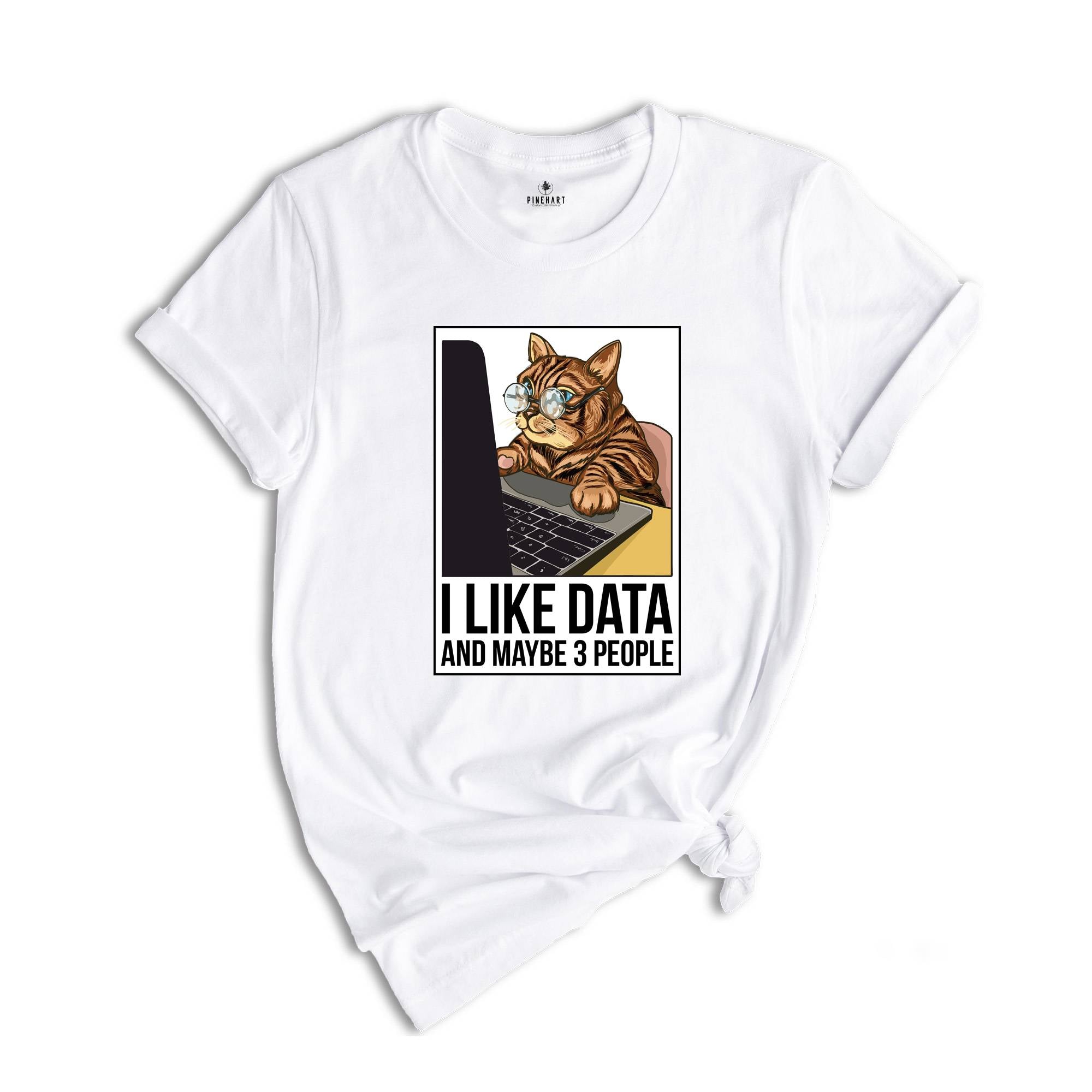 I like data and maybe 3 people shirt, Data Analyst Shirt, funny cat lover shirt, gift for office worker, Funny Science Shirt