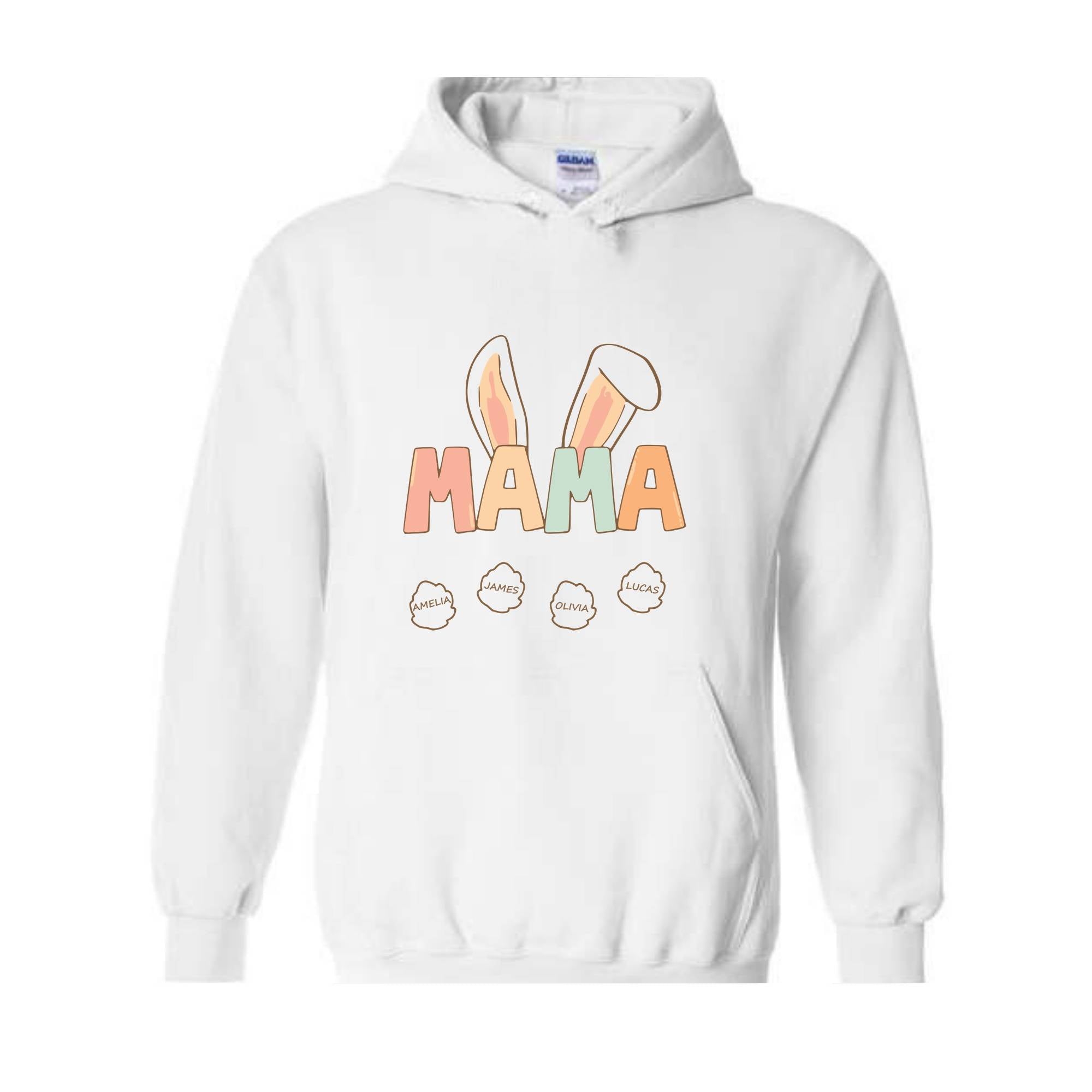 Custom Mama Easter Hoodie, Mama Hoodie With Kids Names, Happy Easter Hoodie, Personalized Easter Day Hoodie