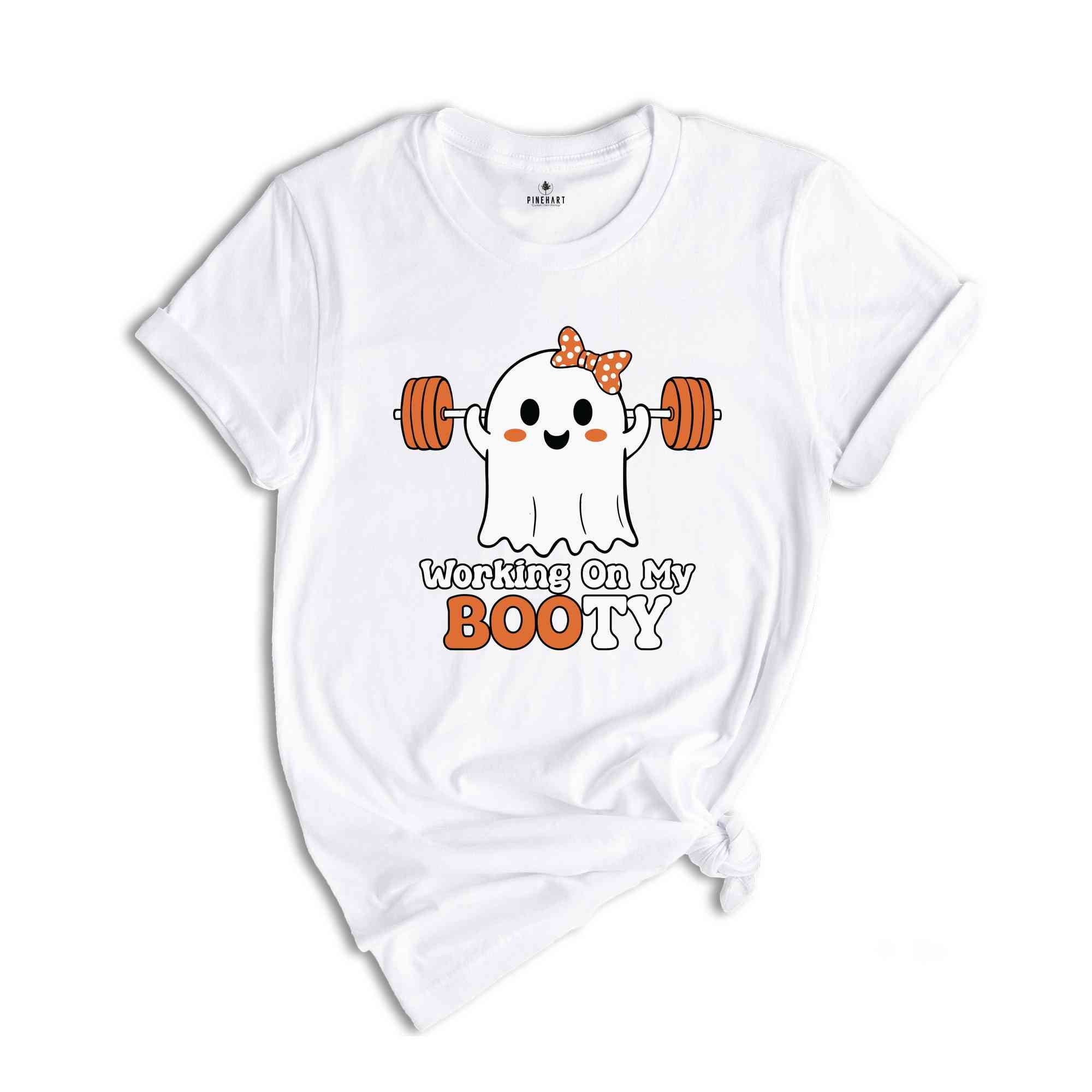 Working On My Booty Shirt, Women Halloween Shirt, Spooky Season Shirt, Cute Halloween Tee, Fitness Shirt, Gym Girl Shirt, Funny Halloween Te