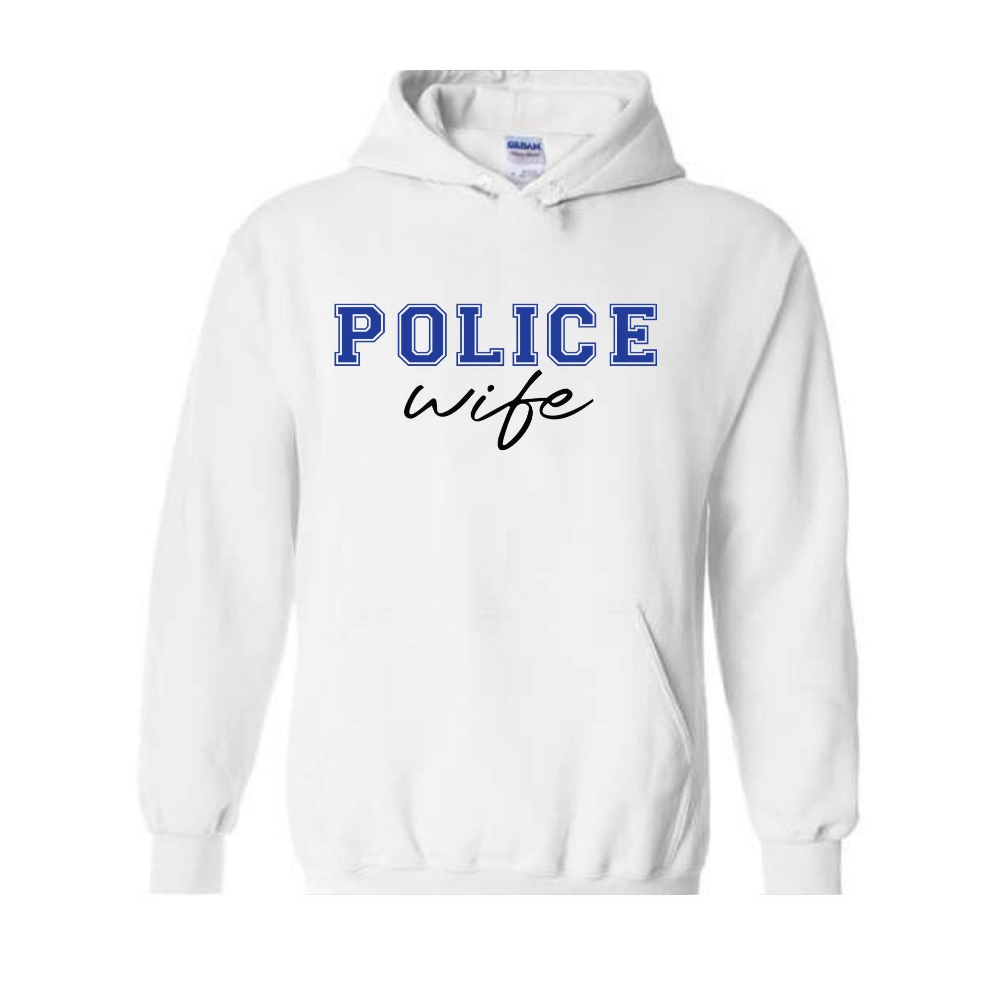 Custom Police Wife Sweatshirt, Personalized Cop Wife Hoodie, Police Officer Wife Hoodie, Anniversary Gift For Wife