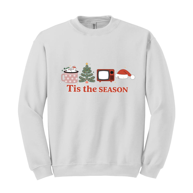 Tis the Season Sweatshirt, Christmas Hoodie, Cute Christmas Hoodie, Christmas Coffee Hoodie, Funny Christmas Hoodie, Christmas Tree Hoodie