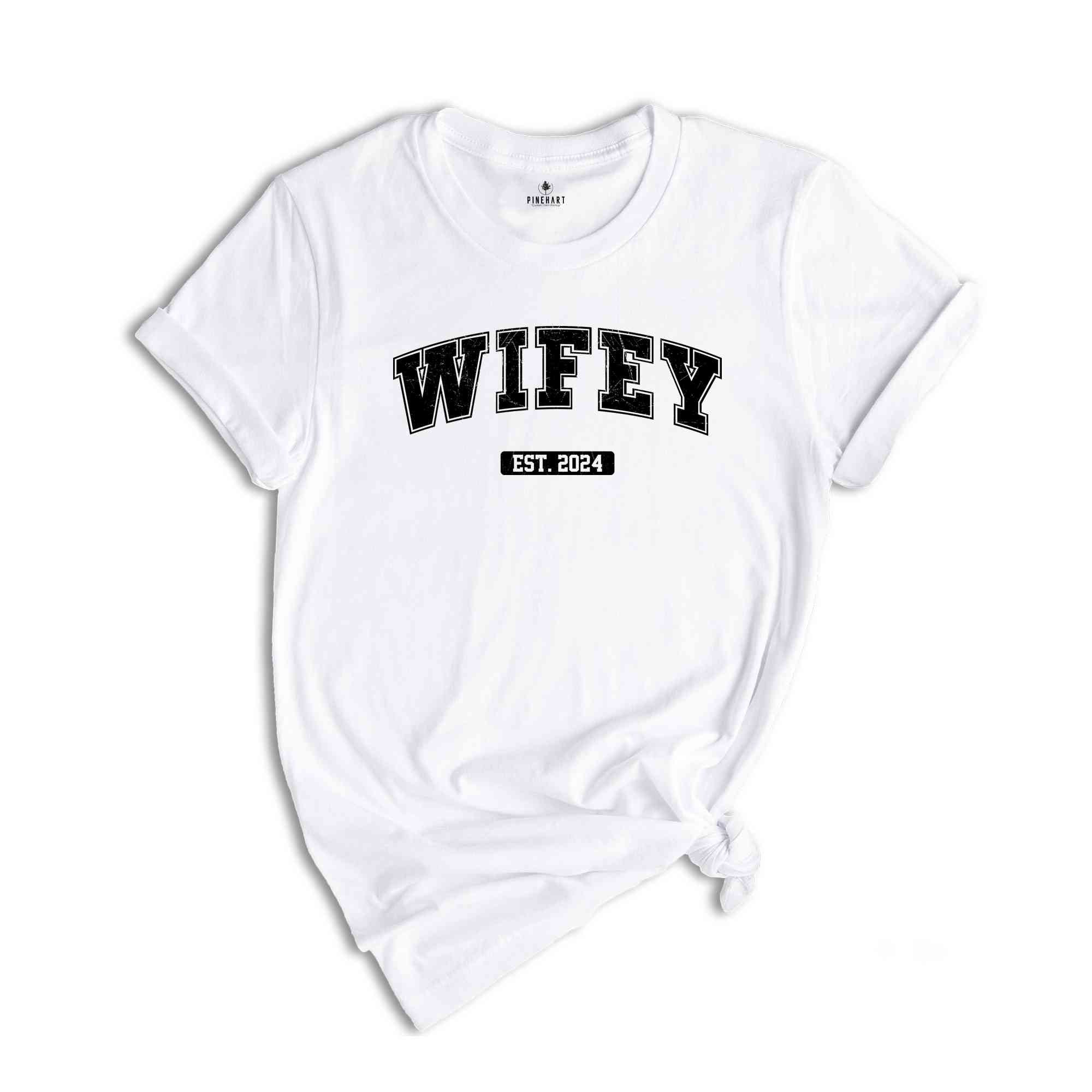 Matching Hubby And Wifey College Shirt, Wedding Gift For Couples, Matching Couple Shirt, Wifey Hubby Shirt, Wifey Hubby Matching Shirt