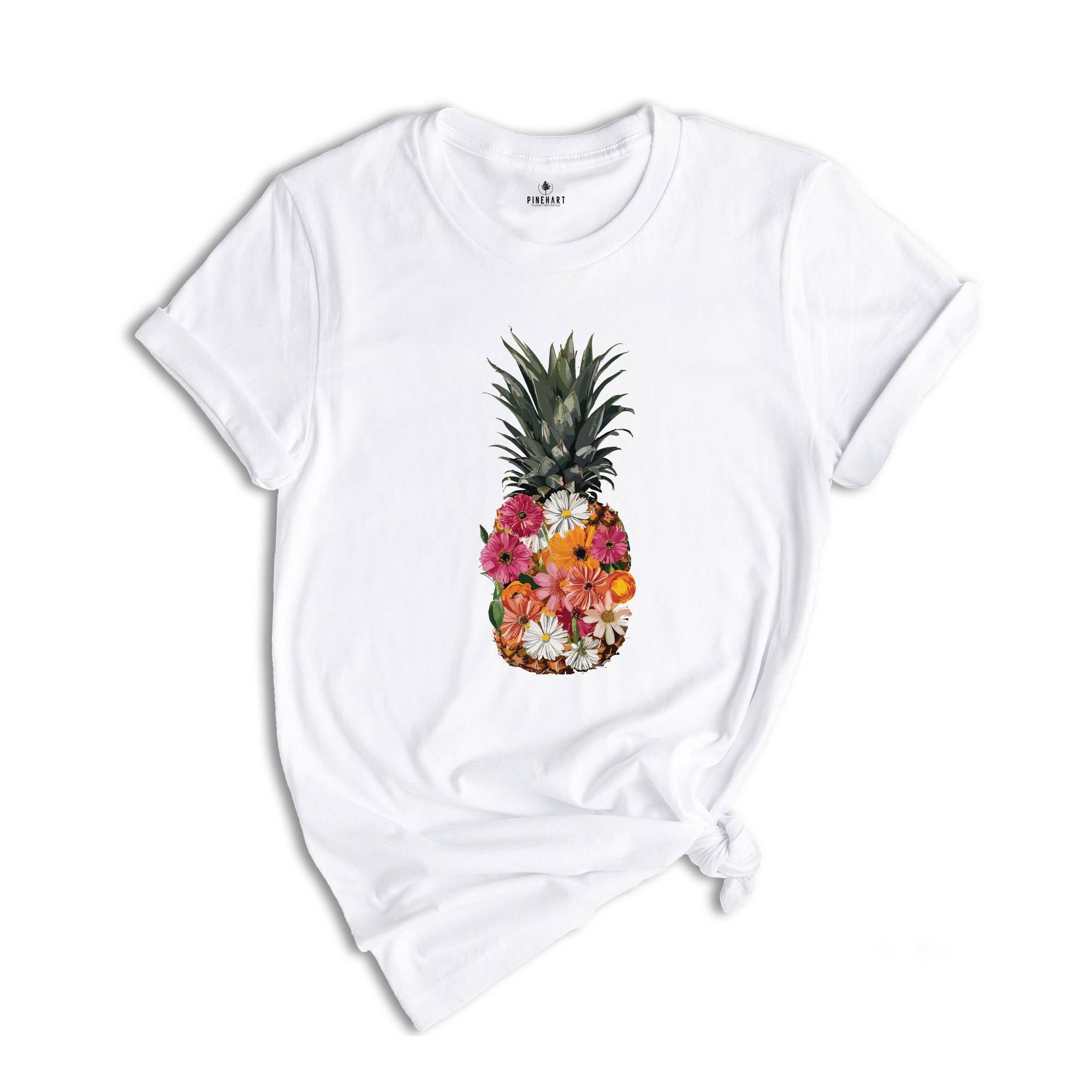 Pineapple Flower Shirt, Cute Hawaii Shirt, Flower Shirt, Aloha Beaches Shirt, Travel Shirt, Matching Family Vacation Shirt