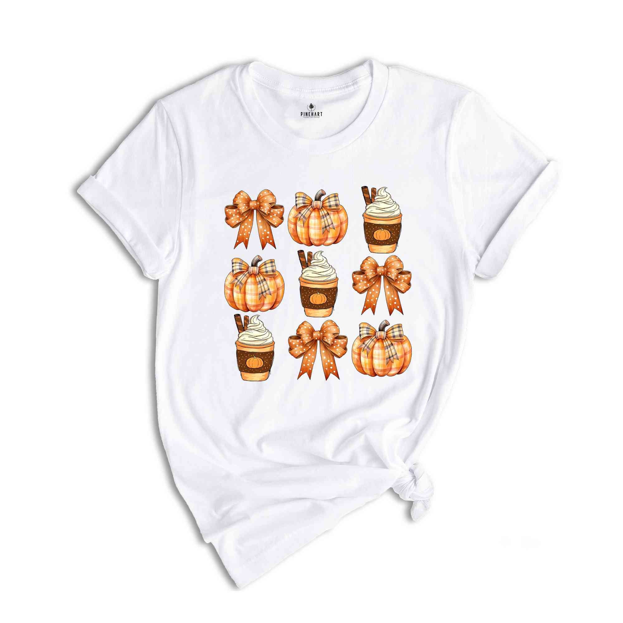 Retro Fall Pumpkin Bow Shirt, Fall Coquette Bow, Autumn Pumpkin Tee, Fall T-Shirt, Autumn Lover Shirt, Autumn Bow Shirt