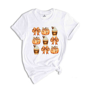 Retro Fall Pumpkin Bow Shirt, Fall Coquette Bow, Autumn Pumpkin Tee, Fall T-Shirt, Autumn Lover Shirt, Autumn Bow Shirt