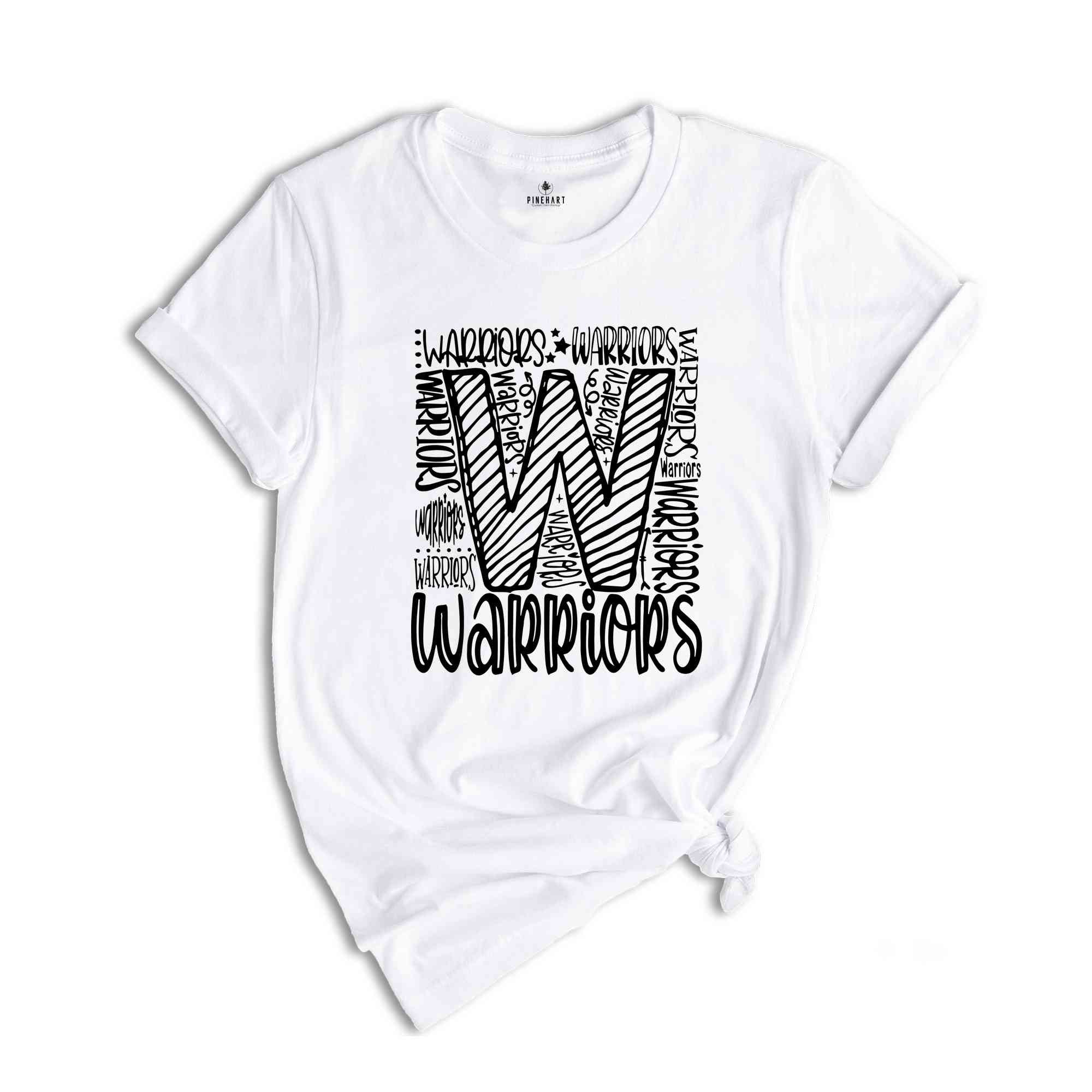 Team Mascot T-Shirt, Warriors Team Shirt, Warriors Football Tee, Warriors Fan Gift, Warriors School Shirt, Warriors School Spirit