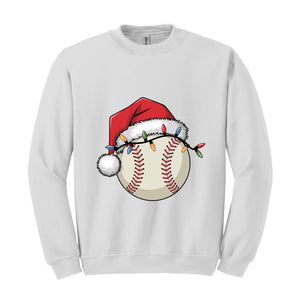 Christmas Baseball Sweatshirt, Santa Sports Sweater, Baseball Lover Sweat, Christmas Sport Shirt