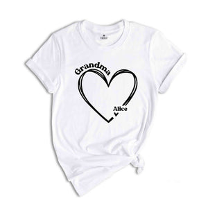 Custom Grandma Shirt, Grandma Heart Shirt, Grandma Shirt, Grandkids Name Shirt, Grandma Gift, Nana Shirt, Custom Names Shirt, Nana Gift