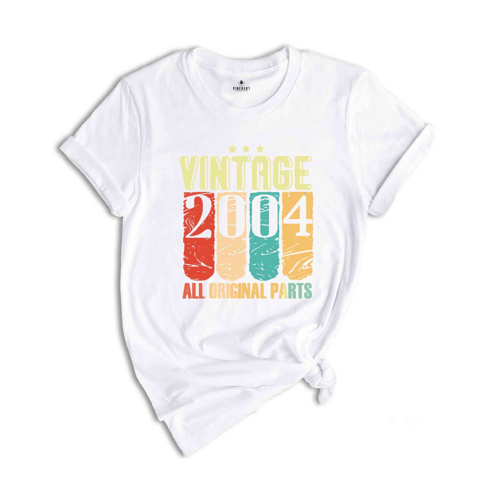 Vintage 2004 All Original Parts Shirt, Retro Vintage 2004 Shirt, Twentieth Birthday Gift, Vintage Original Parts Shirt