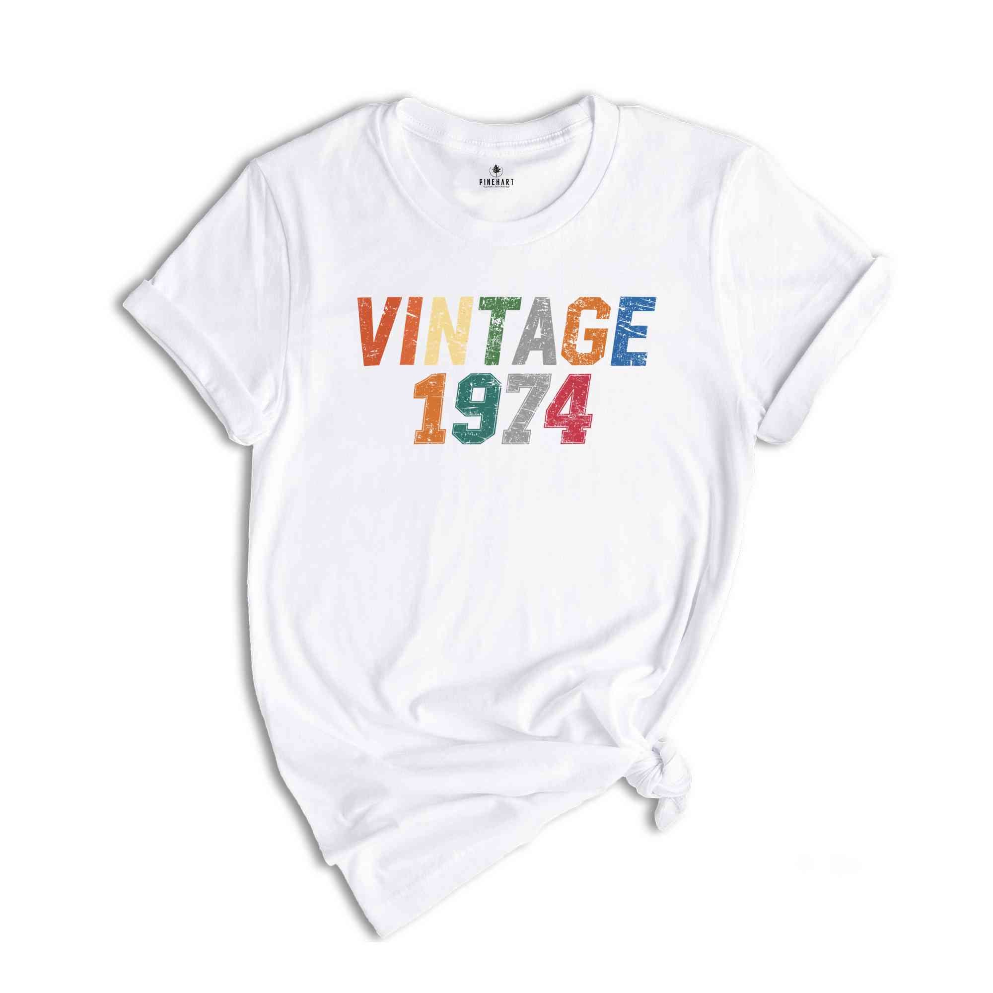 Vintage 1974 Shirt, 50th Birthday Shirt , Auntie Shirt, Mother's Day Shirt, Gift For Grandma, Trendy Birthday Shirt