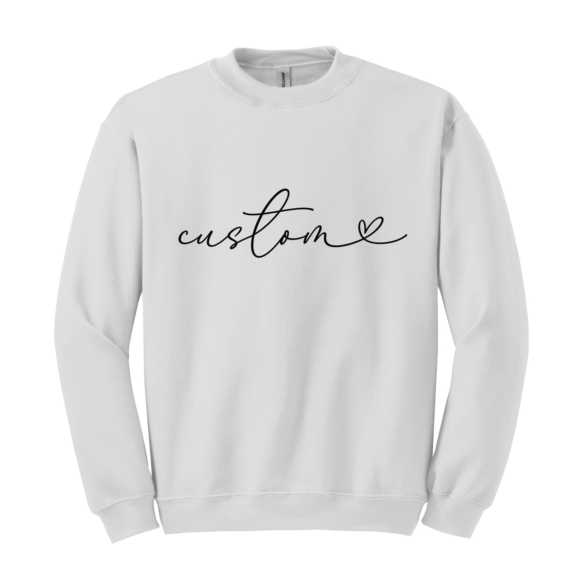 Custom Sweatshirt, Personalized Cursive Text Sweat, Floral Sleeve Sweatshirt, Personalized Gifts