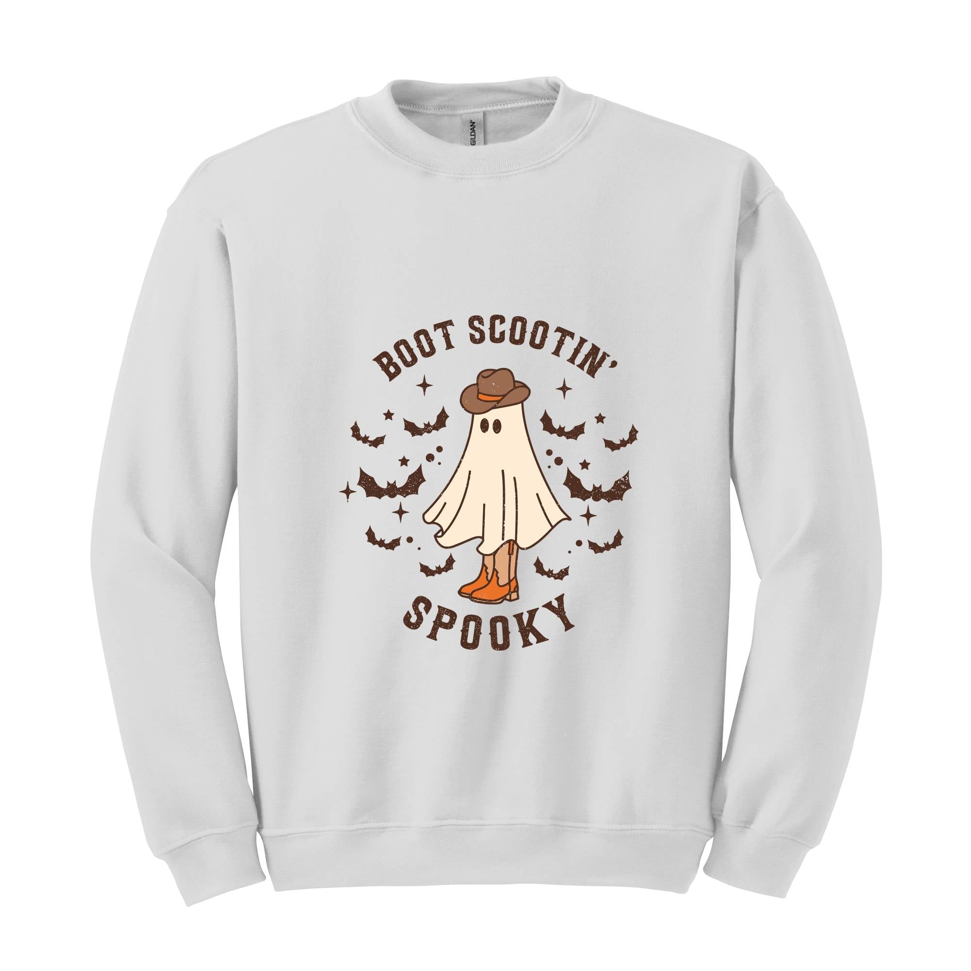 Boot Scootin' Spooky Sweatshirt, Cute Spooky Sweater, Halloween Gifts, Cowboy Ghost, Western Halloween Sweatshirt